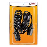 Q-Parts Spiraalkabel PVC 3mtr met 2x stekker 7-polig in blister