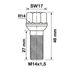 Wielbout 14mm x 1.5mm - 27mm - 46mm - Bolconisch - 17mm - Zwart