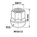 Wielmoer 12mm x 1.5mm Bol R12 18mm Open