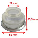 Intersteer Fuseekogelhoesje met Metalen Rand 27mm x 50mm x 35,5mm