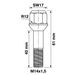 Bolt M12x15 - 40mm - 61mm - Spherical R12 - 17mm Hex - Bag 5pcs