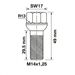 Wielbout 14mm x 1.25mm - 29.5mm - 49mm - Bolconisch 13mm - 17mm
