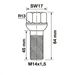 Wielbout M14x1,5 - 45mm - Bol R13 - SW17 - Zilver - Zakje 5st