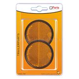 Q-Parts Reflector Ø 58mm met Grondplaat Zelfklevend Oranje Set à 2 st in blister