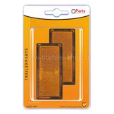 Q-Parts Reflector 85mm x 39mm met Grondplaat Zelfklevend Oranje Set à 2 st in blister