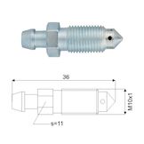 Ontluchtingsnippel M10x1 36 lang 10 stuks
