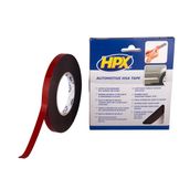 HPX Dubbelzijdige Tape 12mm x 10mtr Antraciet op Blister
