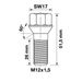Wielbout M12X1,50 -26mm Conisch SW17 zilver 5st