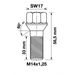 TWS Wielbout M14x1,25 - 33mm - Conisch 60° - SW17 - Zilver - Zakje 5st