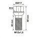 Wielbout M12x1,5 - 40mm - Bol R12 - SW17 - Zilver - Zakje 5st