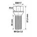TWS Wielbout M12x1,50 - 35mm - Bol R12 - SW17 - Zilver - Zakje 5st
