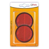 Q-Parts Reflector Ø 58mm met Grondplaat Zelfklevend Rood Set à 2 st in blister
