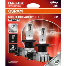 NIGHT BREAKER® LED START H4 Retail Verpakking Street Legal