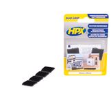 HPX Duo Grip Velcro 25mm x 25mm Schwarz Pads 4pcs auf Blister