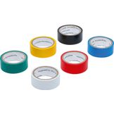 Plakbandset 6dlg, 3,5m, 19mm breed, 6 kleuren