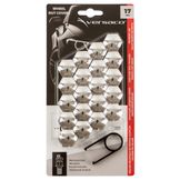 Wielmoerkapjes Chroom 17mm Kaart 20st