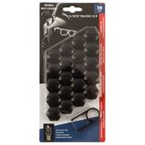 Wielmoerkapjes Zwart 19mm Kaart 20st