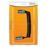 Q-Parts Spiraalkabel 3,5mtr Metaal 2x stekker 7-polig in blister